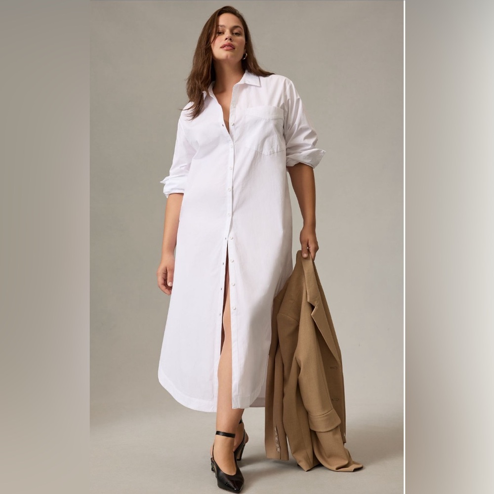The Soren Long-Sleeve Shirt Dress by Maeve Plus 2X